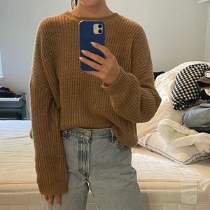 Oak + Fort crew neck brown knit